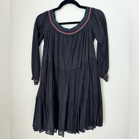 Free People Sunbeams Embroidered Off Shoulder Mini Dress Size Medium - Picture 6 of 8